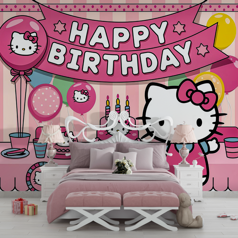 Papier peint hello kitty chambre chambre filles