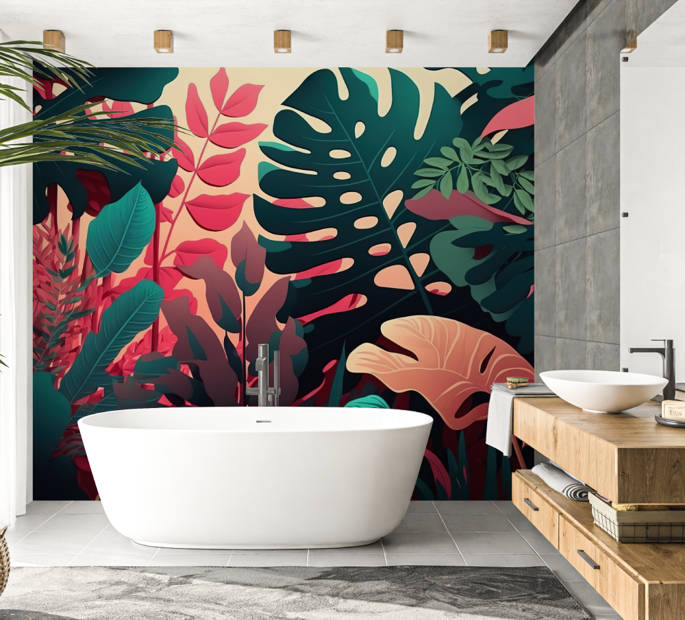 Papier peint toilette lavable salle de bain papier