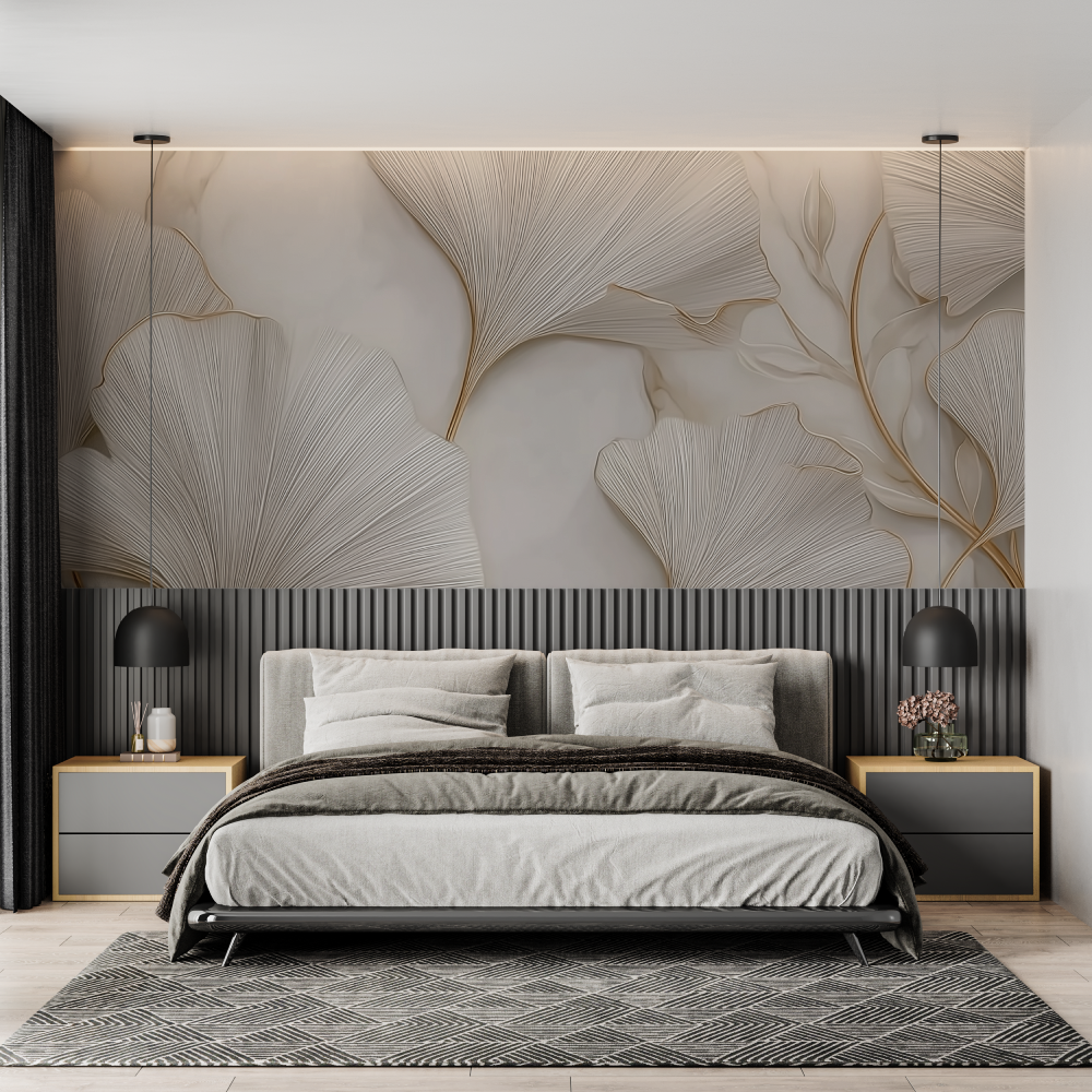 White and gold gingko trending ...er chambre adulte tendance