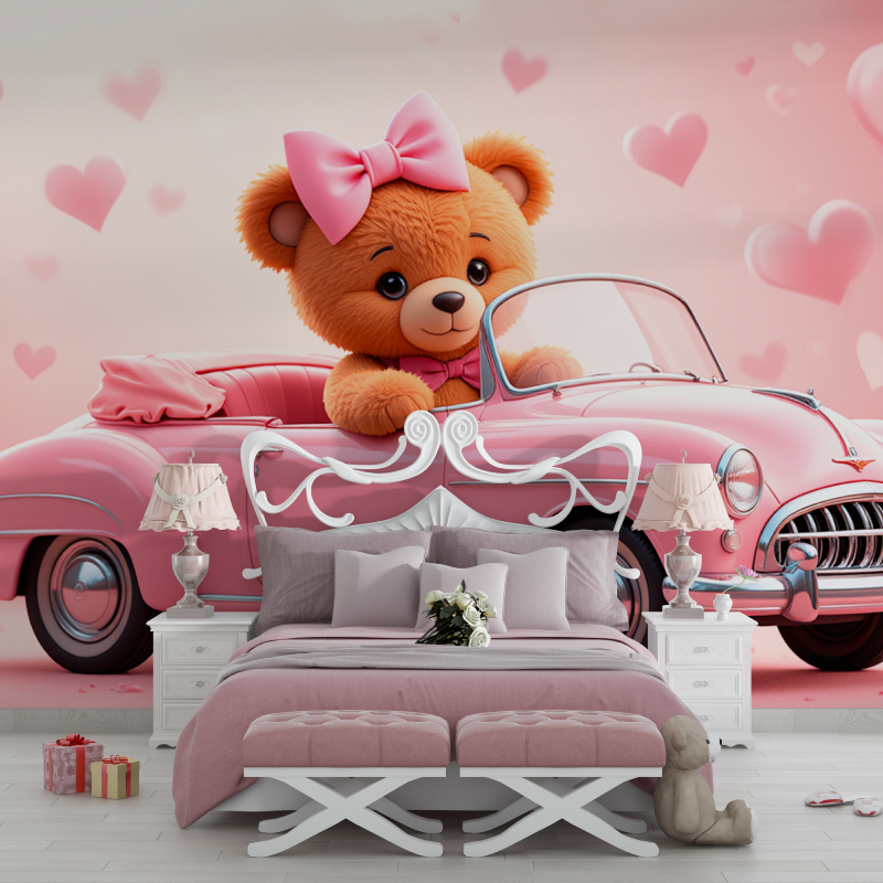 Papier peint pour chambre voiture fille chambre filles