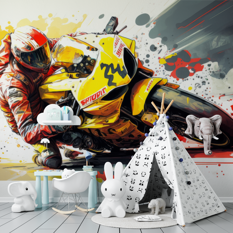 Papier peint murale moto gp tapisserie murs