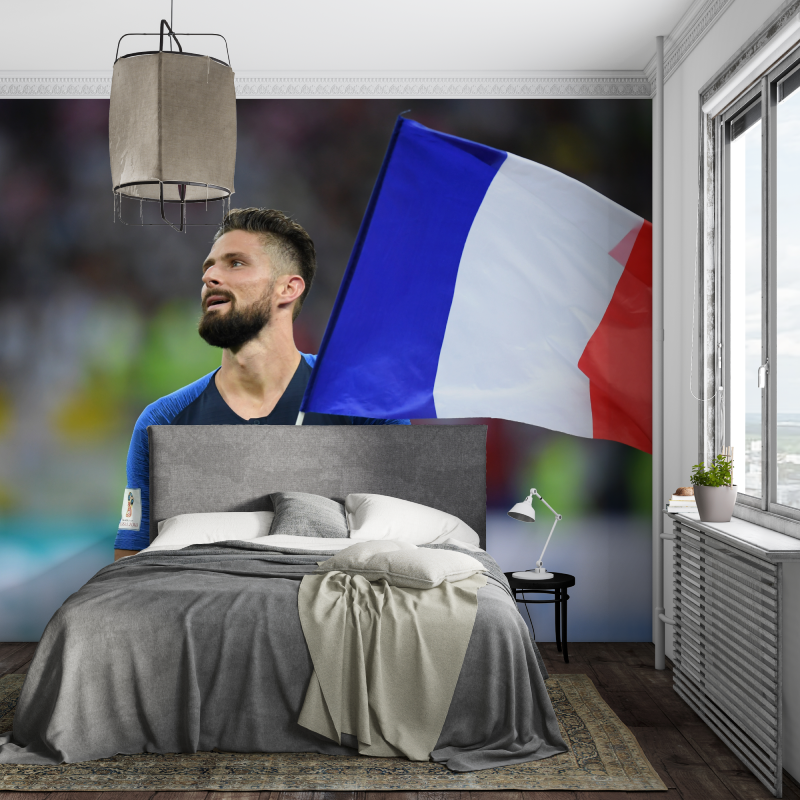 Papier peint foot giroud piece ados