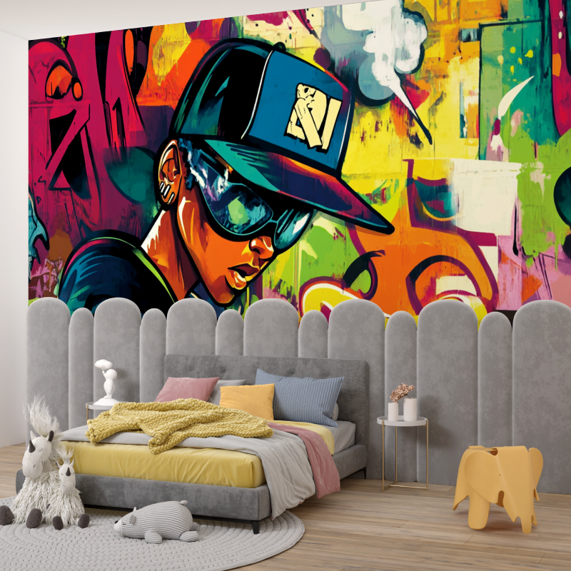 Papier peint rap street art garcon345