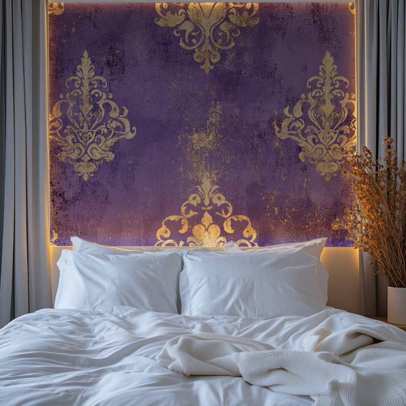 Papier peint vintage violet chambre premium