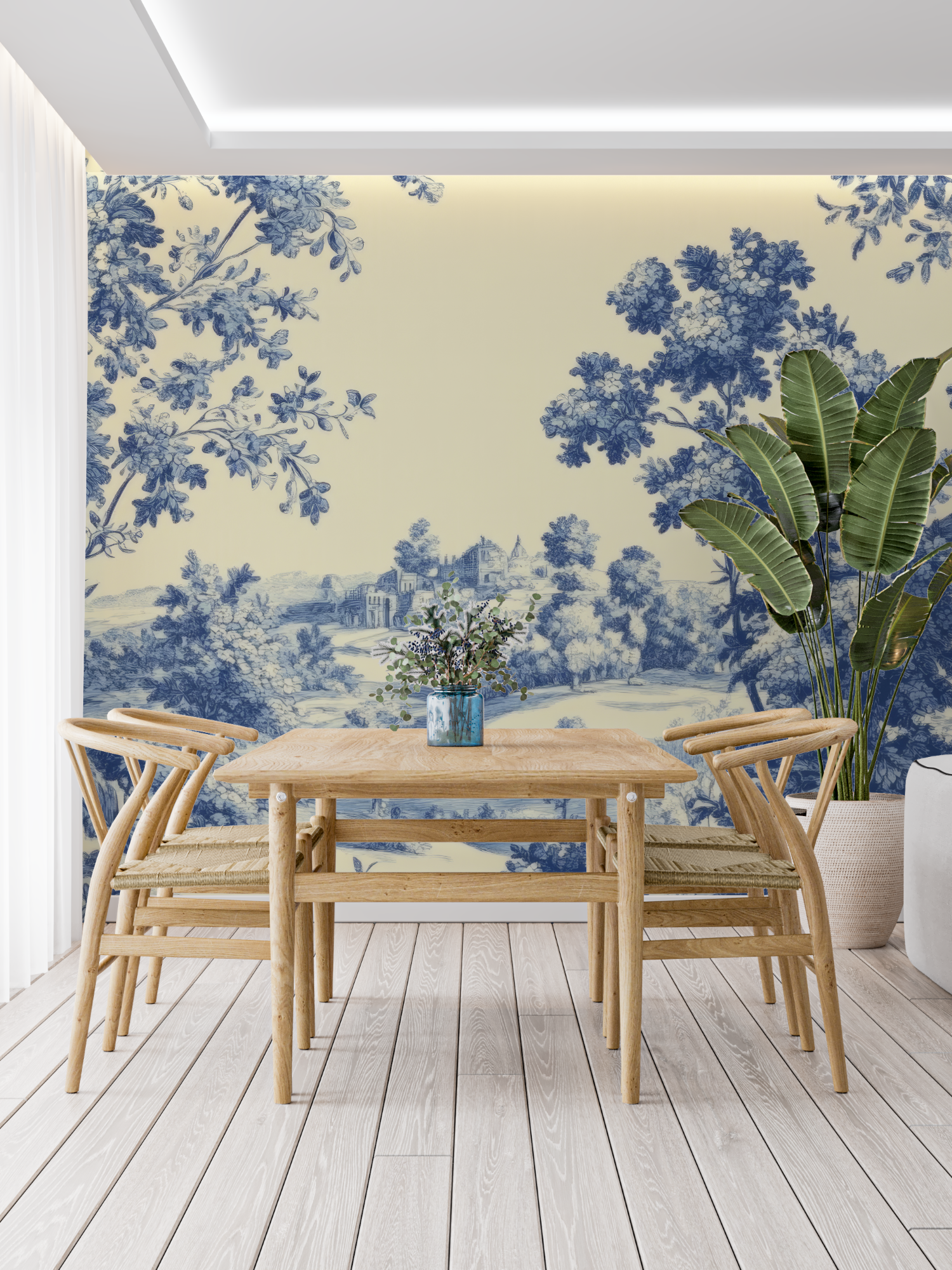 Papier Peint Style Toile De Jouy - panoramique tendance