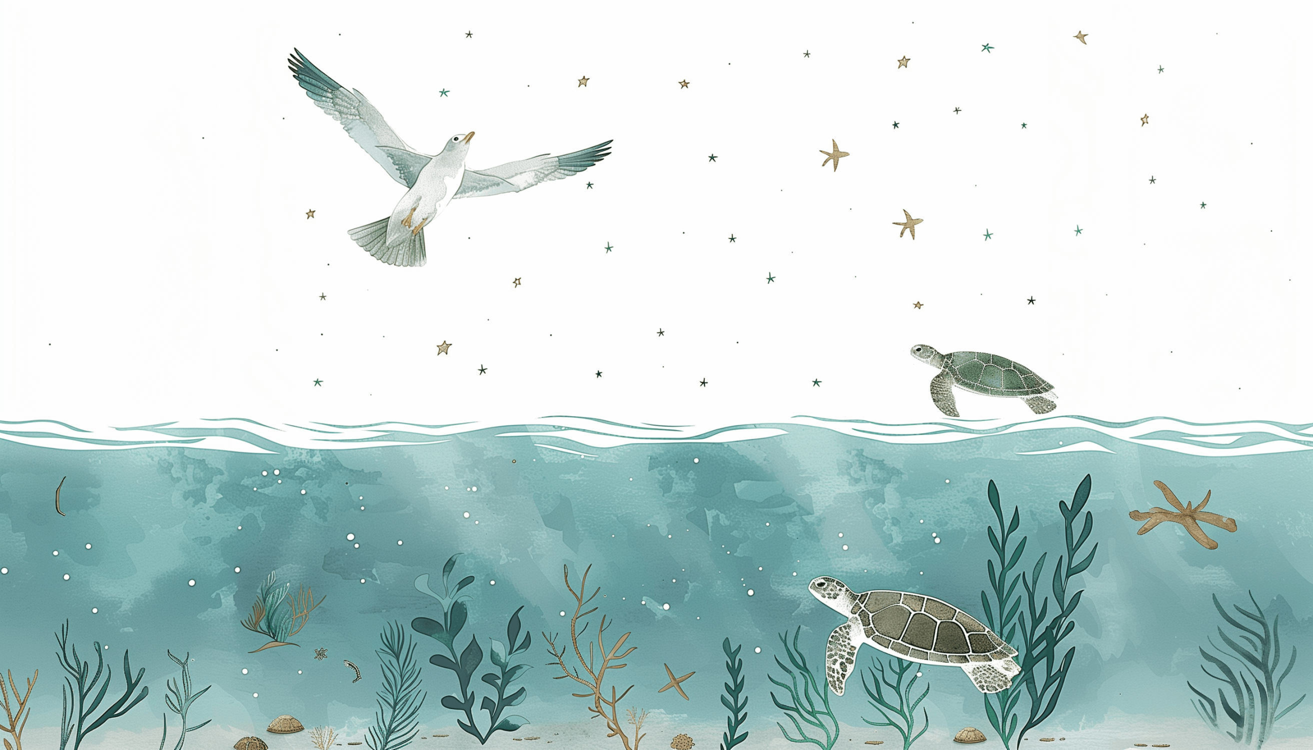 Papier Peint Tortue Mer Enfants