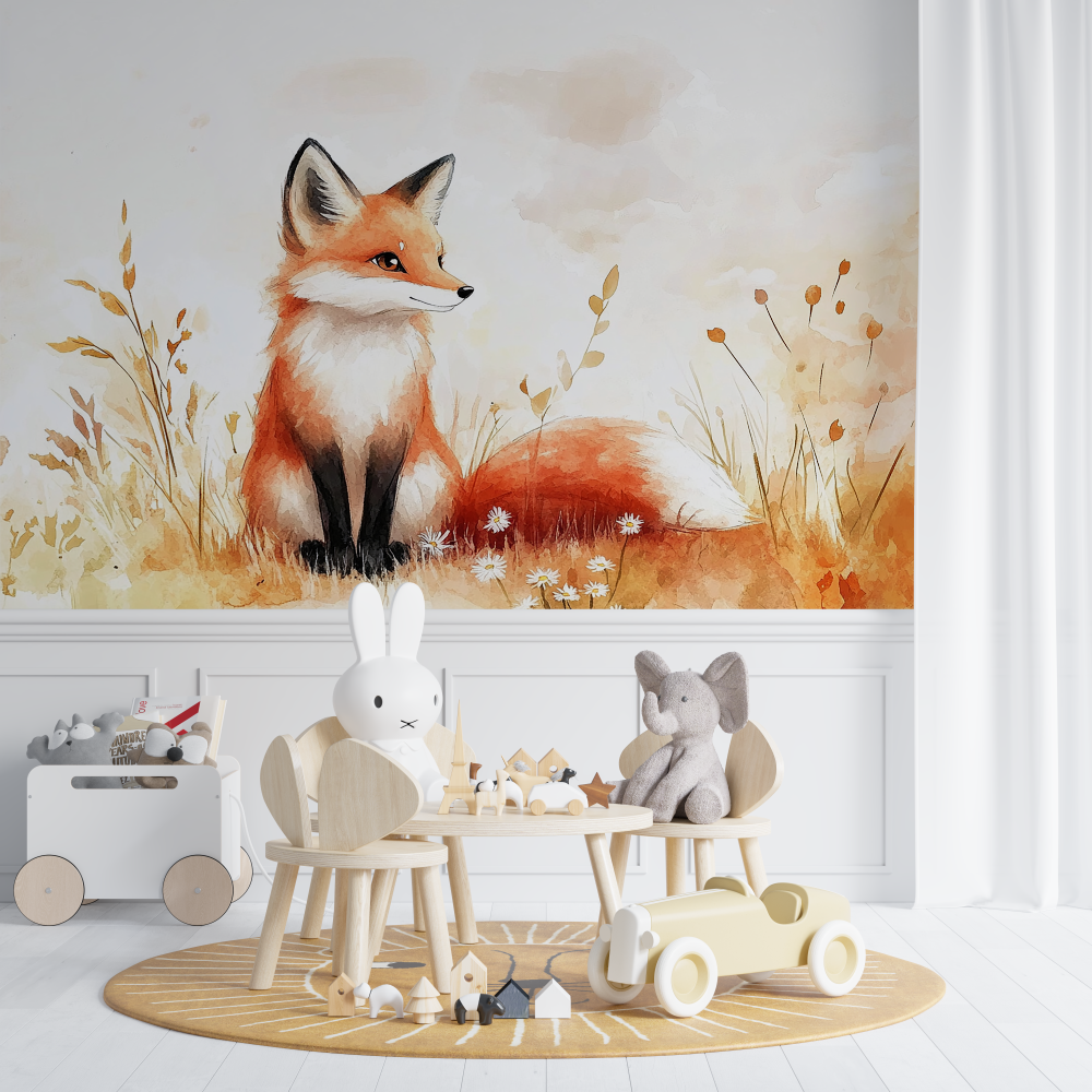 Papier peint renard pour chambre bebe chambre de bebe