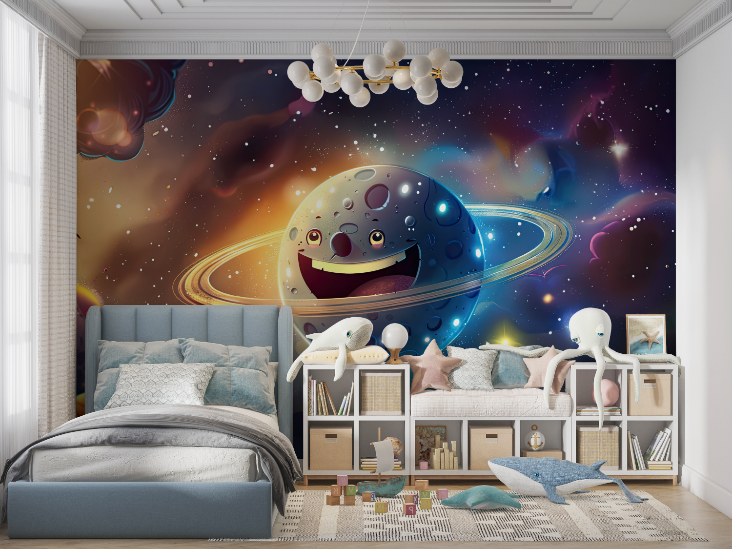 Papier peint 3d espace panoramique garcon