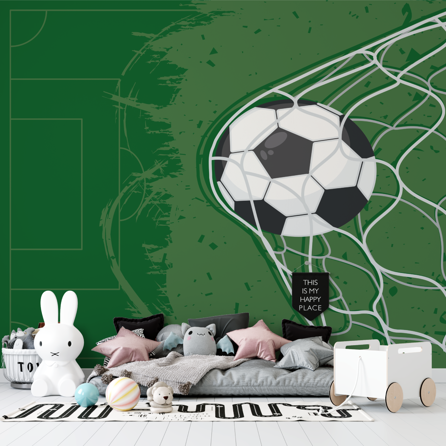 Papier peint foot vert tapisserie garcon