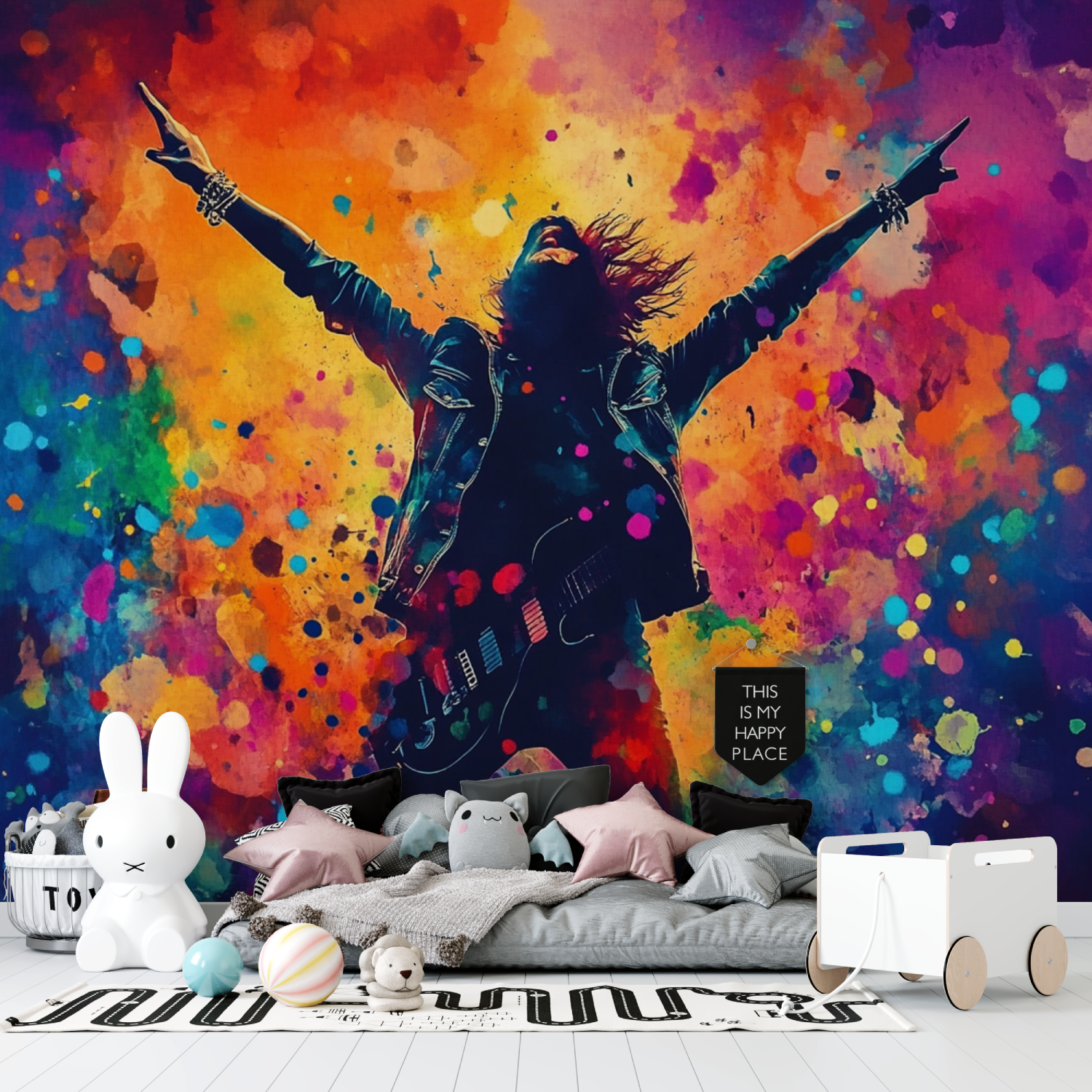 Papier peint rock star colorful tapisserie garcon