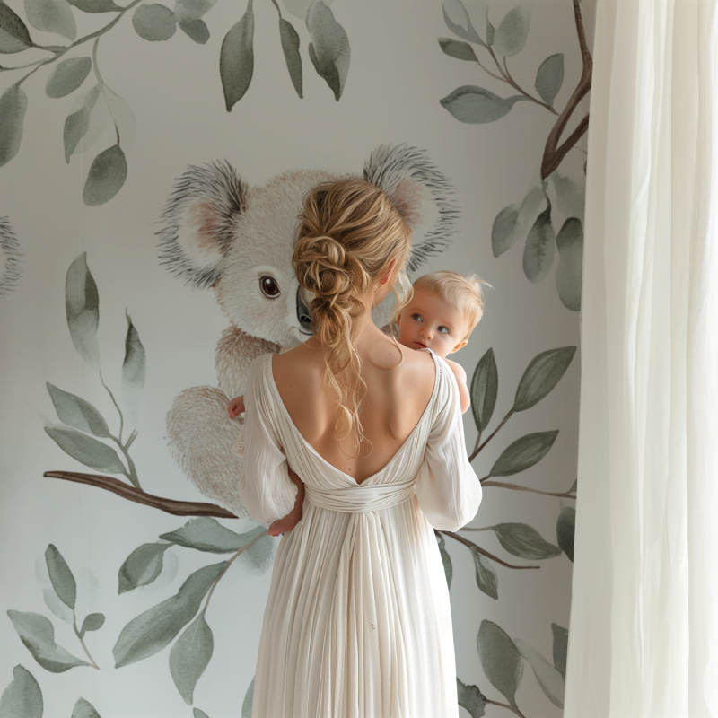 Papier peint koala et douceur lactee bb123