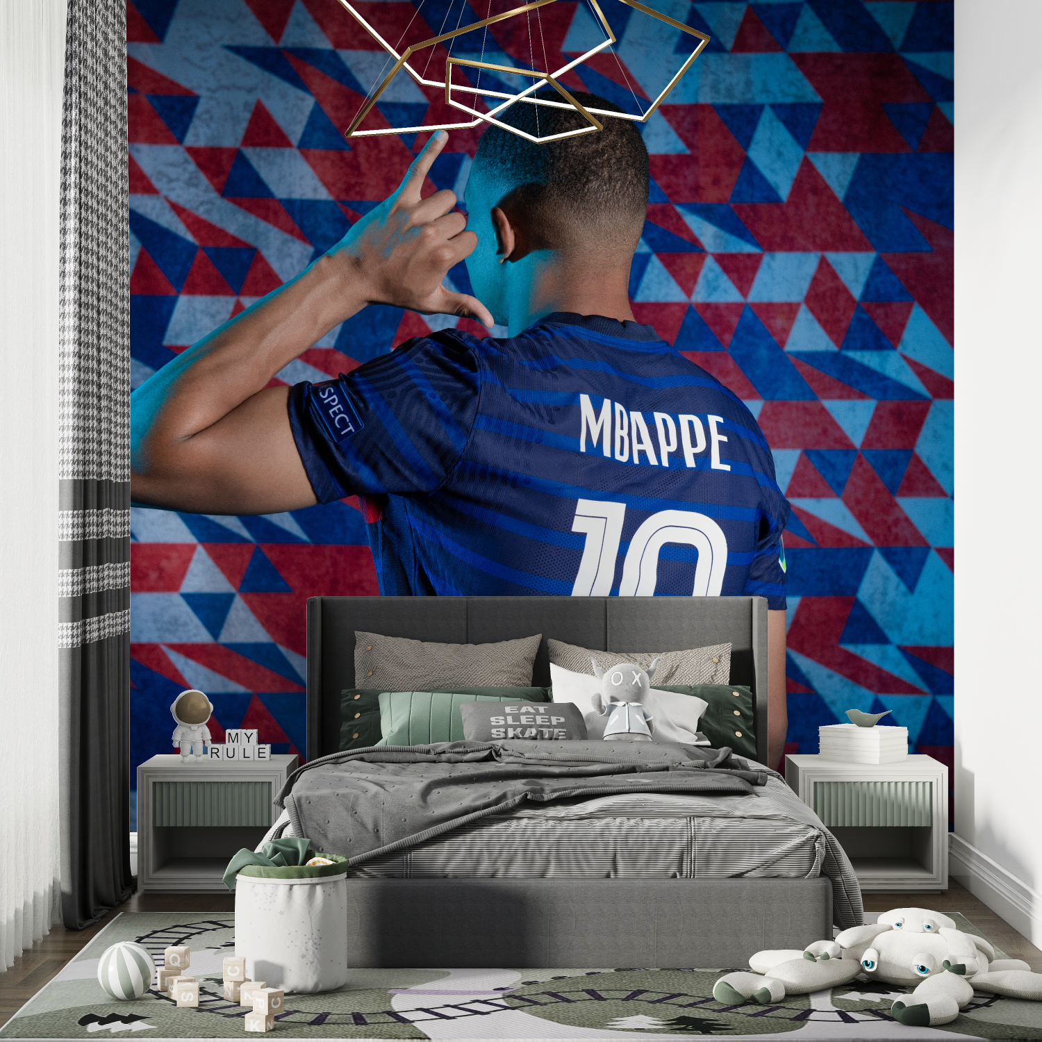 Papier peint mbappe football chambre de garcon