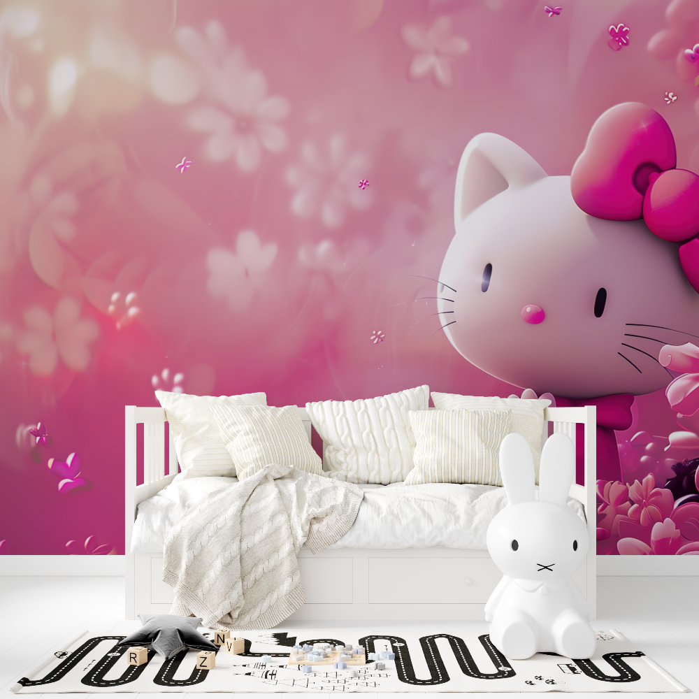 Papier peint hello kitty adorable tapisserie fille