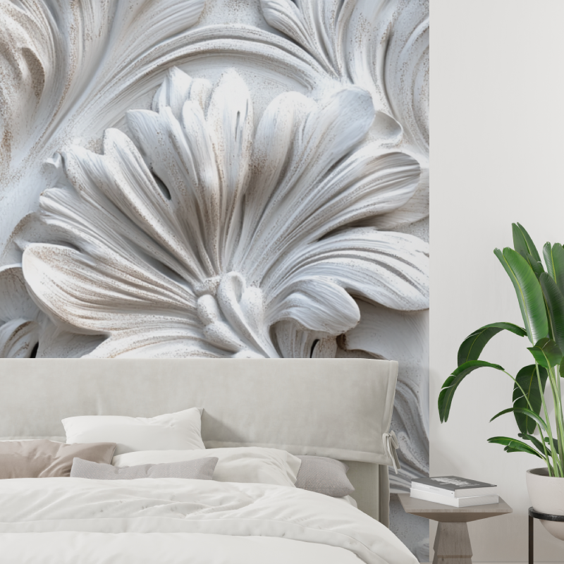 Papier peint moulure trompe loeil tapisserie tendance