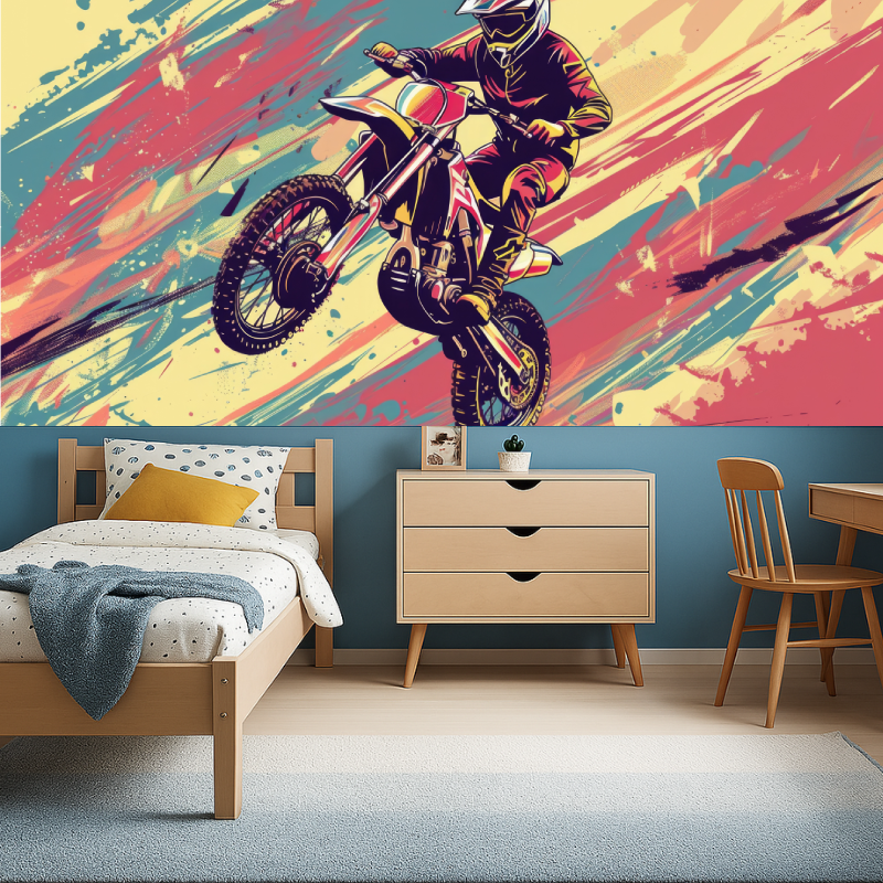 Frise papier peint moto cross garcon456