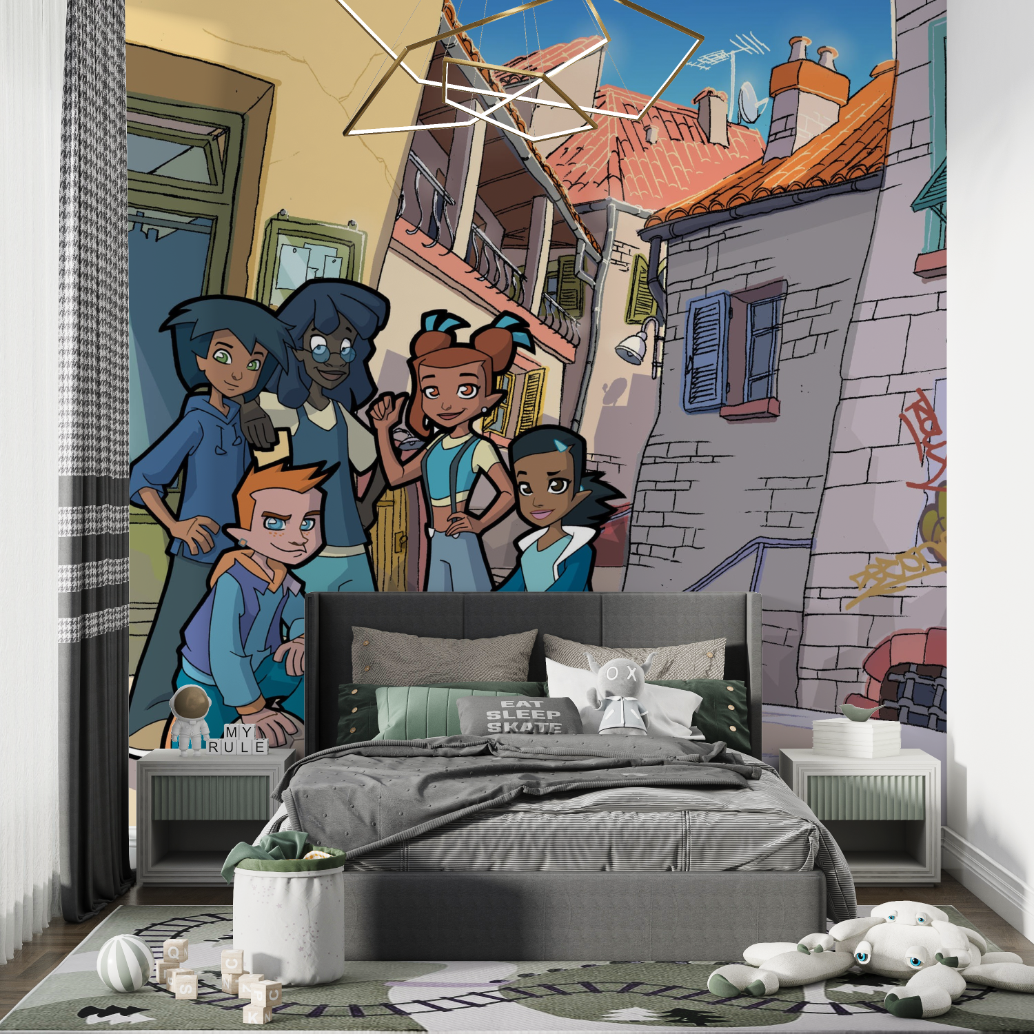 Papier peint foot de ruejpeg chambre de garcon