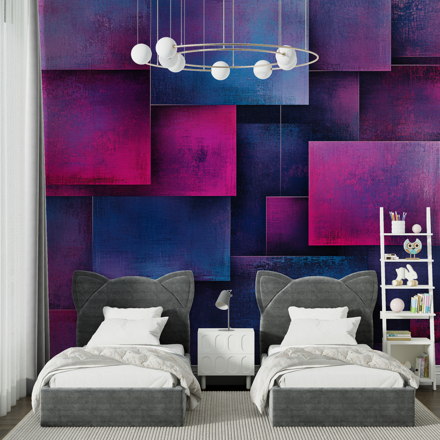 Papier peint carre incandescent chambre spiderman