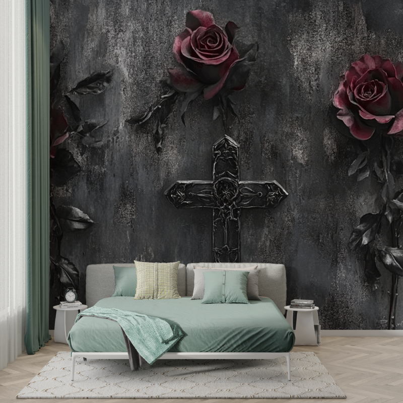 Papier peint metal gothique murs