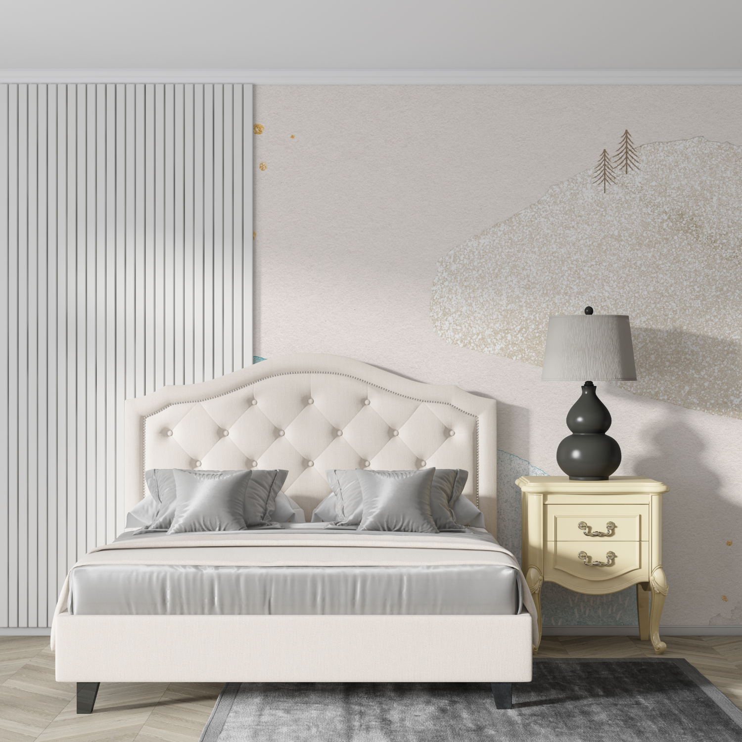 Papier peint aquarelle enfant nordique design