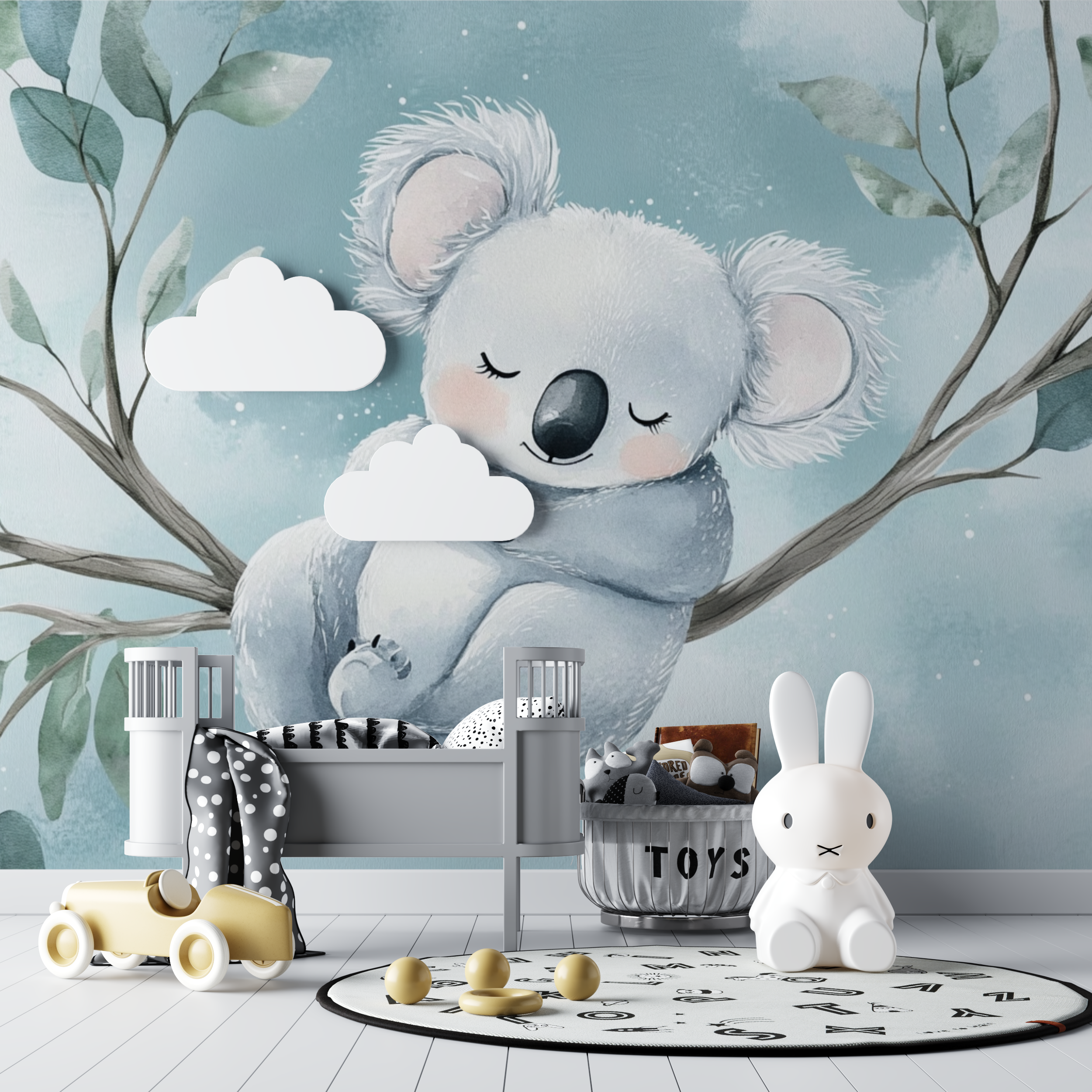 Papier peint koala qui fait dodo bebe tipi