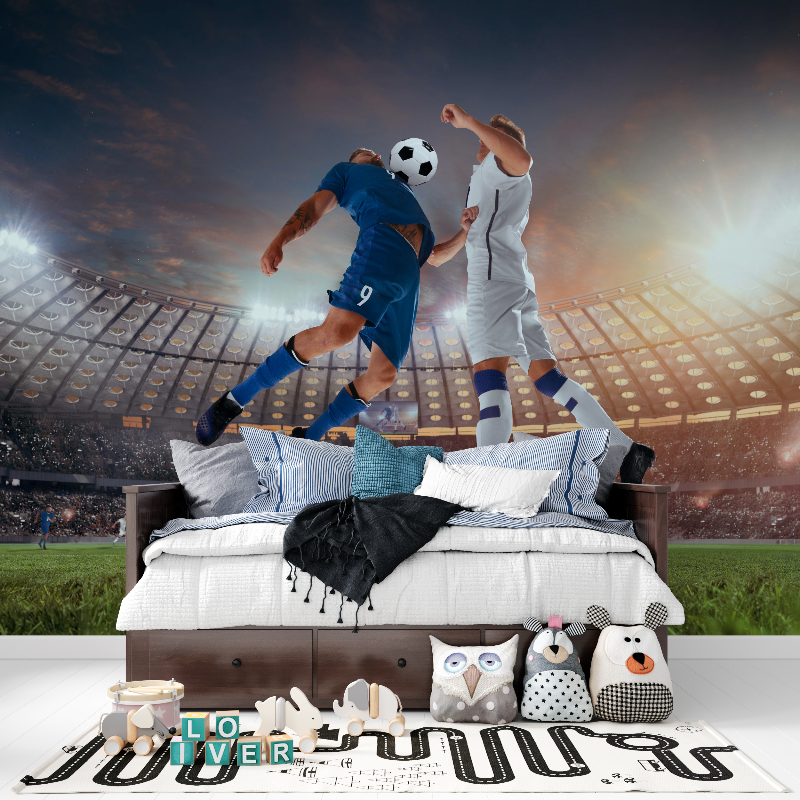 Papier peint joueurs de foot tapisserie pour ado