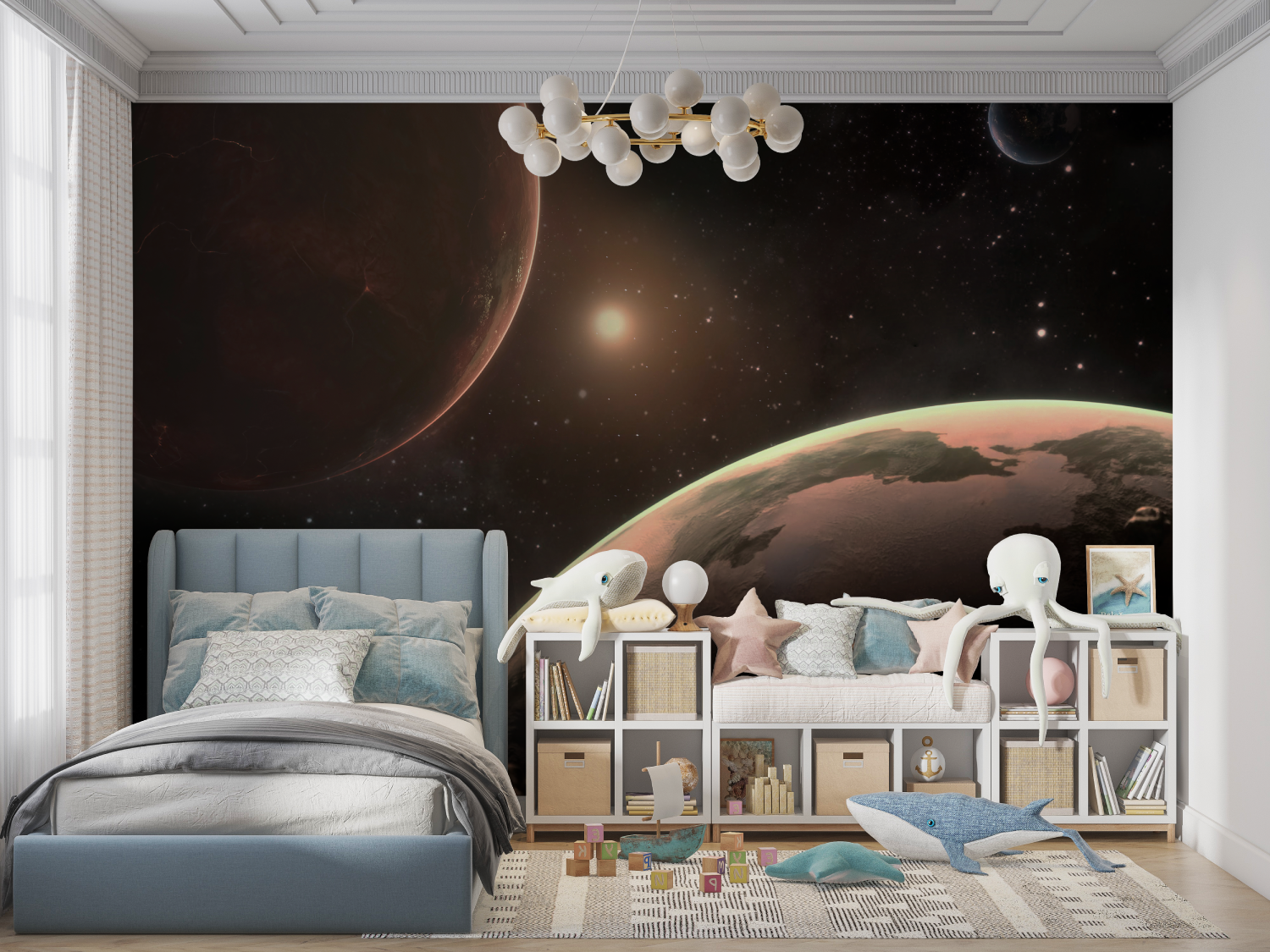 Papier peint espace bureau panoramique garcon