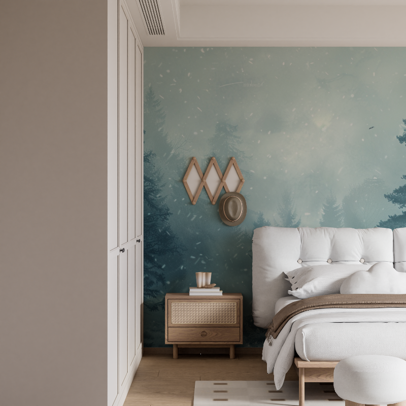 Papier peint cerf scandinave mural