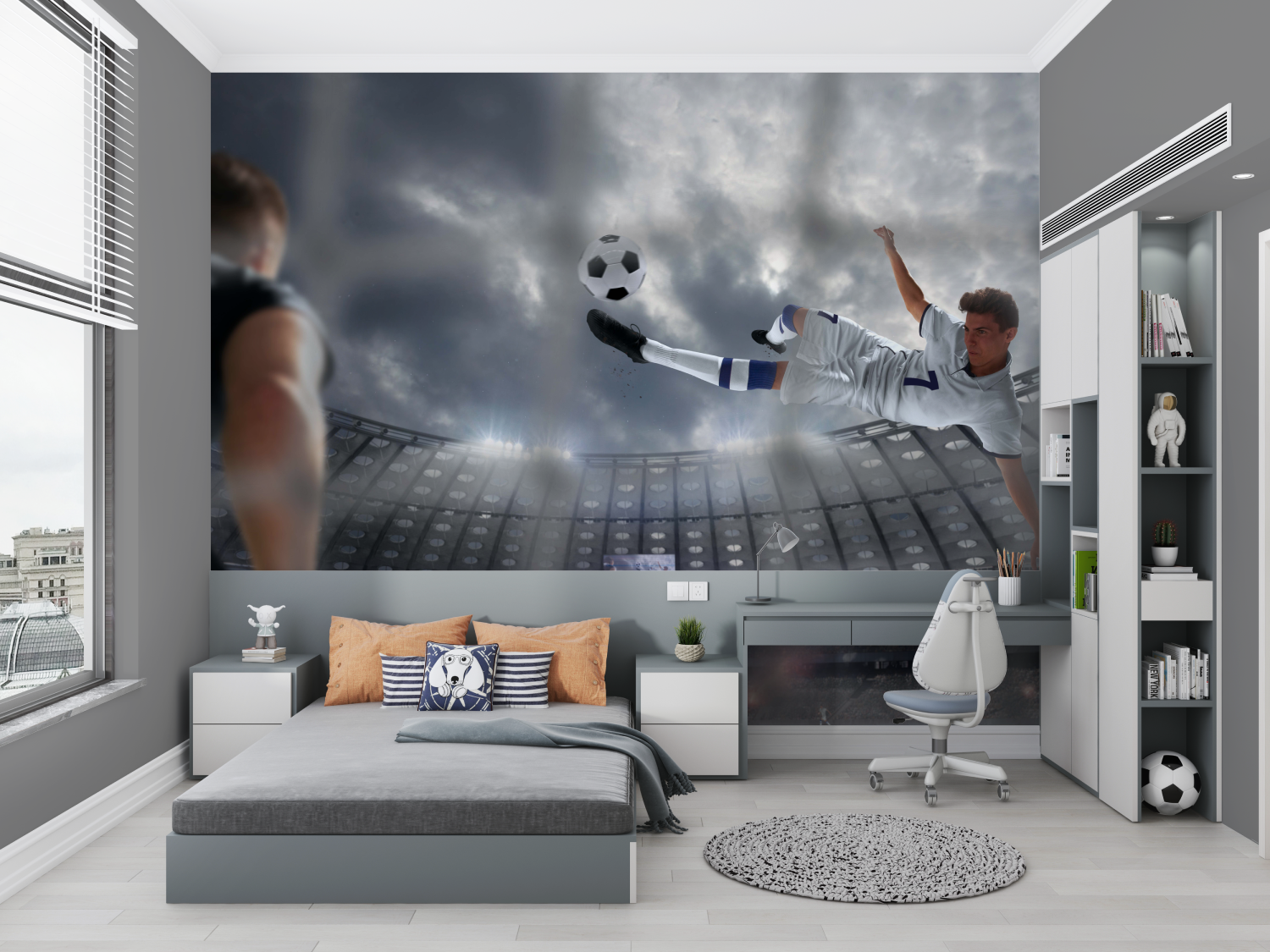 Papier peint joueur de foot chambre petit