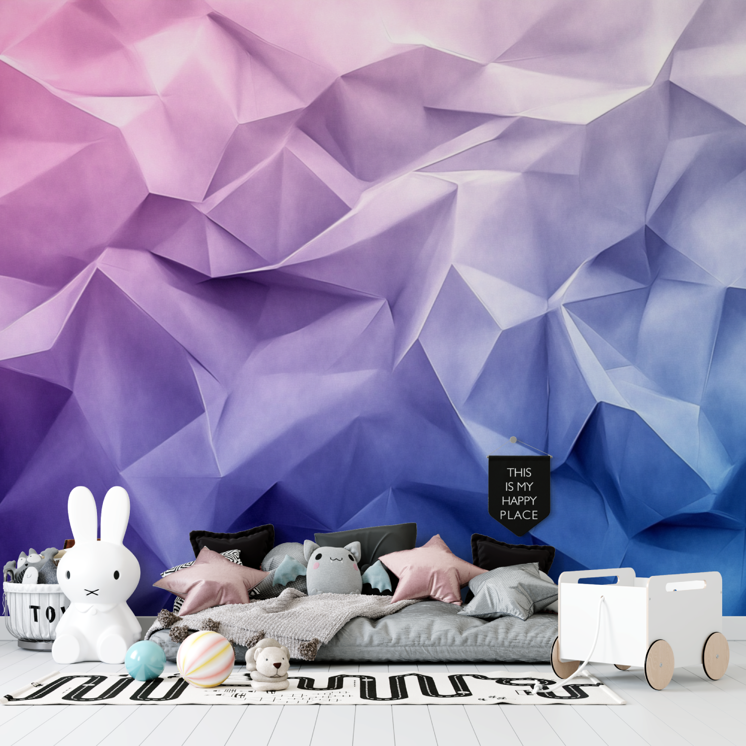 Papier peint figures abstraites tapisserie garcon