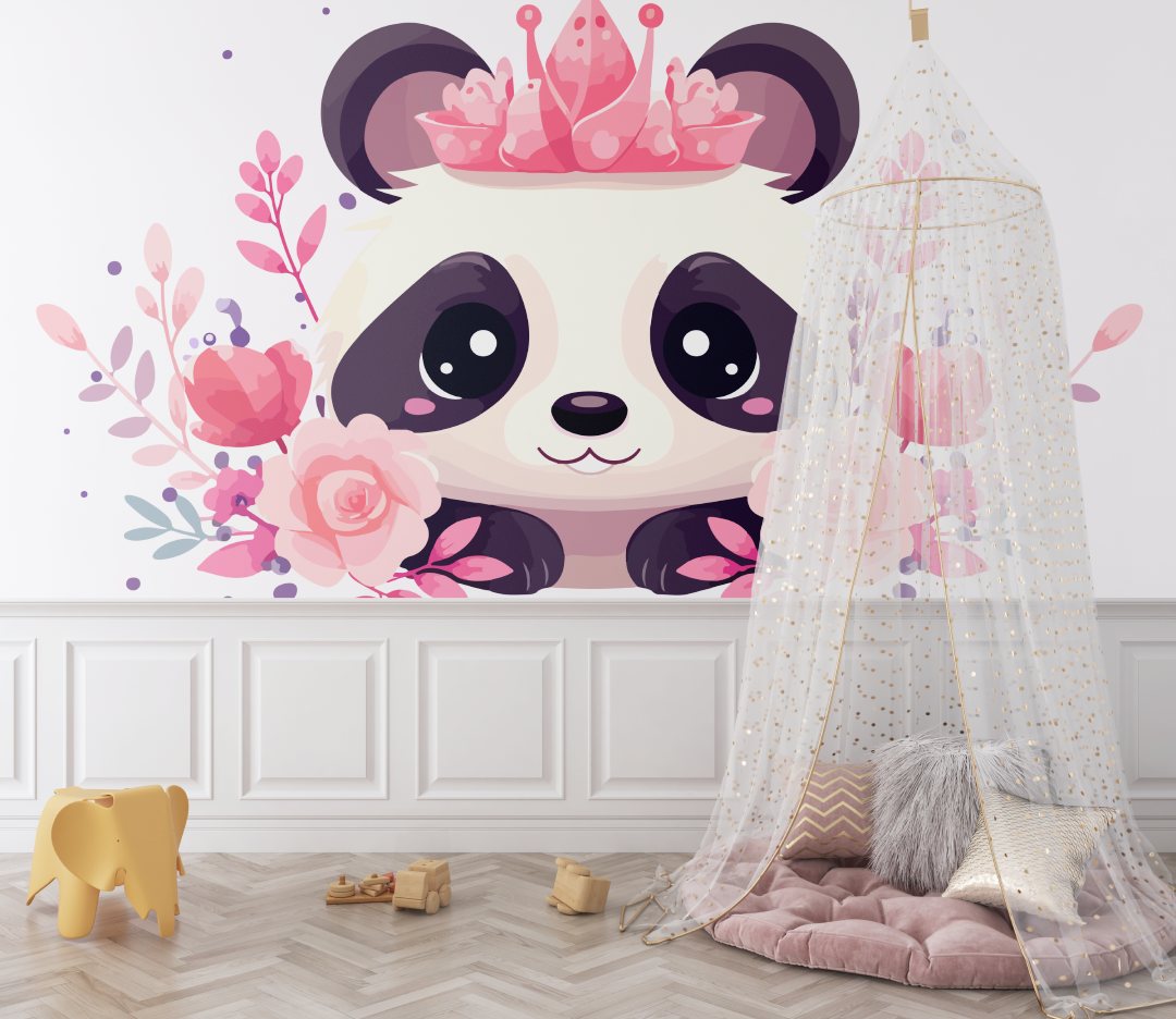 Papier peint panda pour enfant bebe