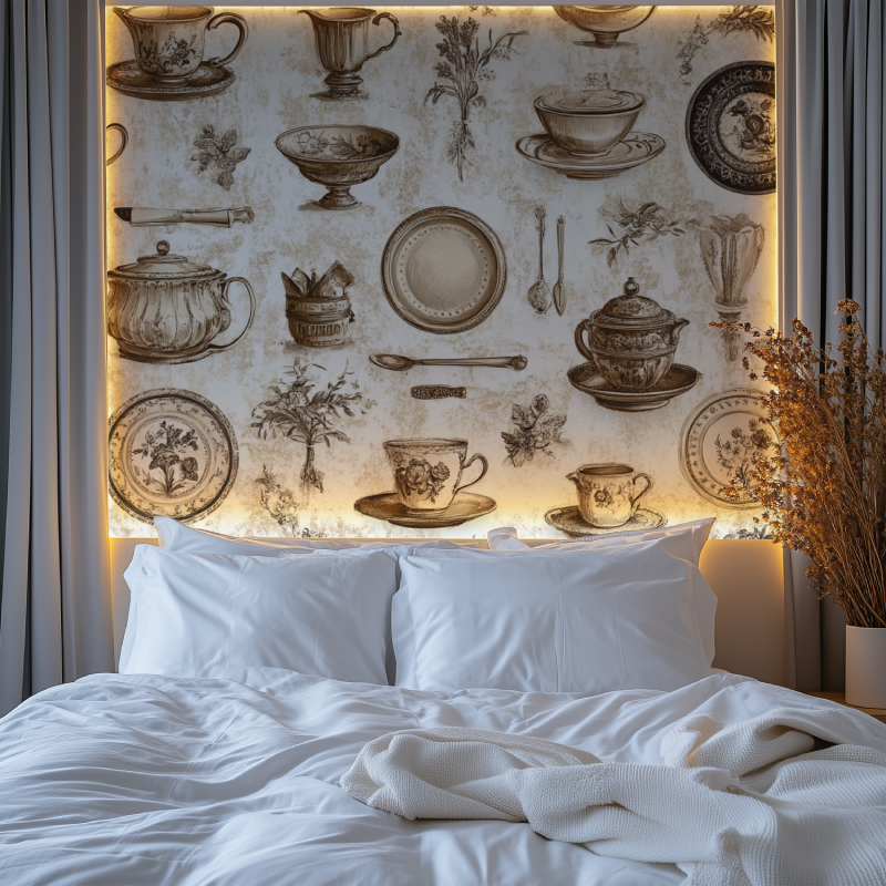 Papier peint vintage cuisine mural chambre premium