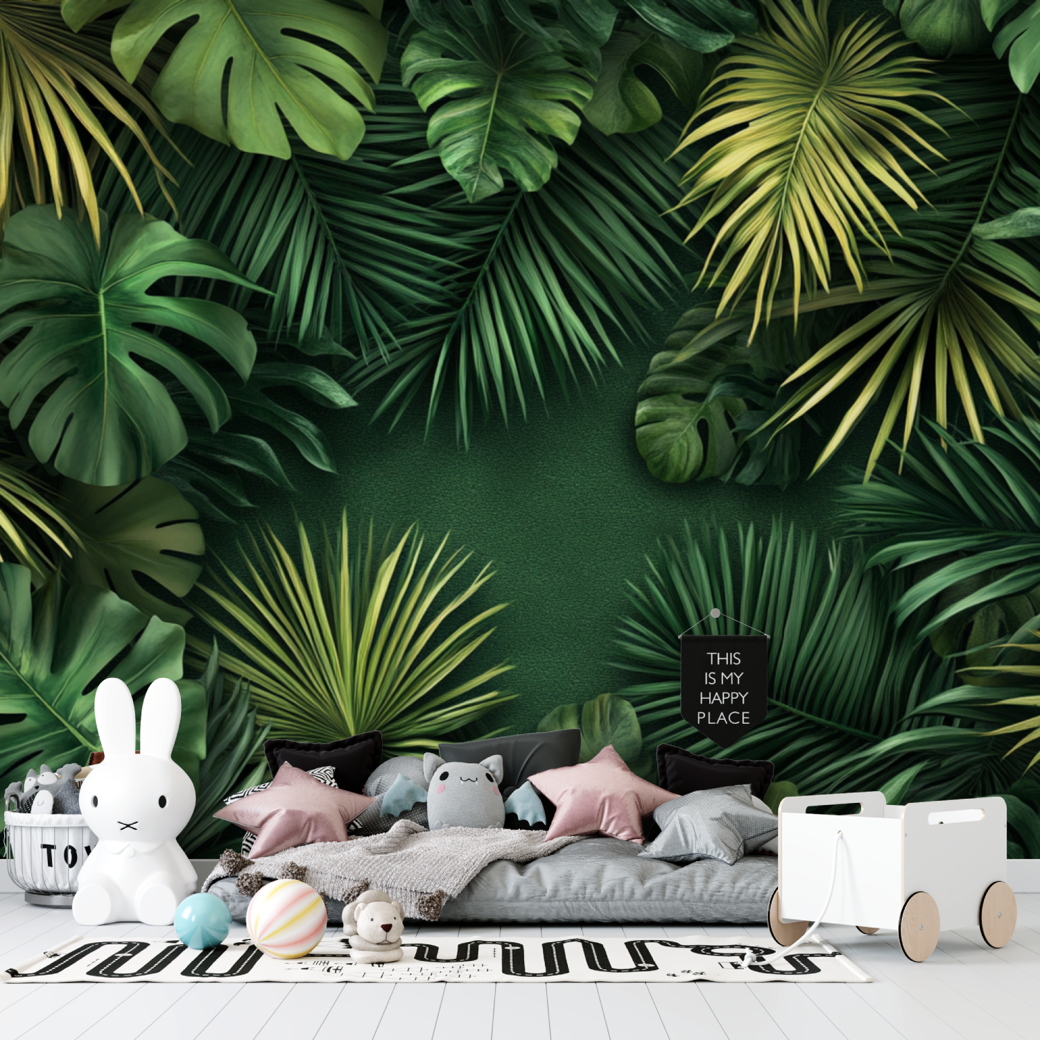 Papier peint plantes tropicales enfants tapisserie garcon