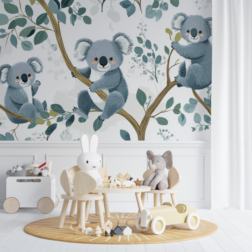Papier peint koala au reveil tout doux chambre de bebe
