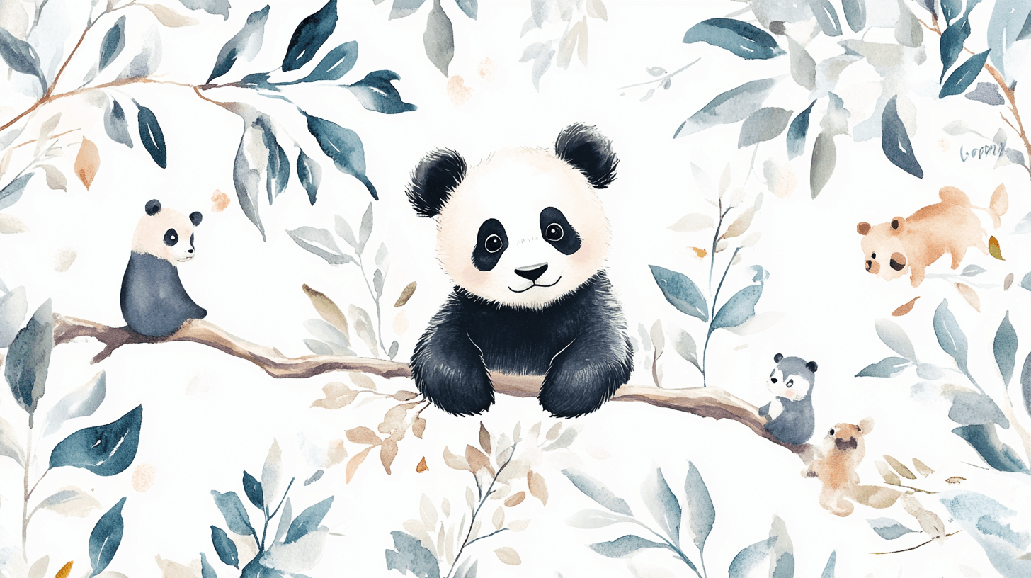 Papier Peint Panda Et Animaux Mignons