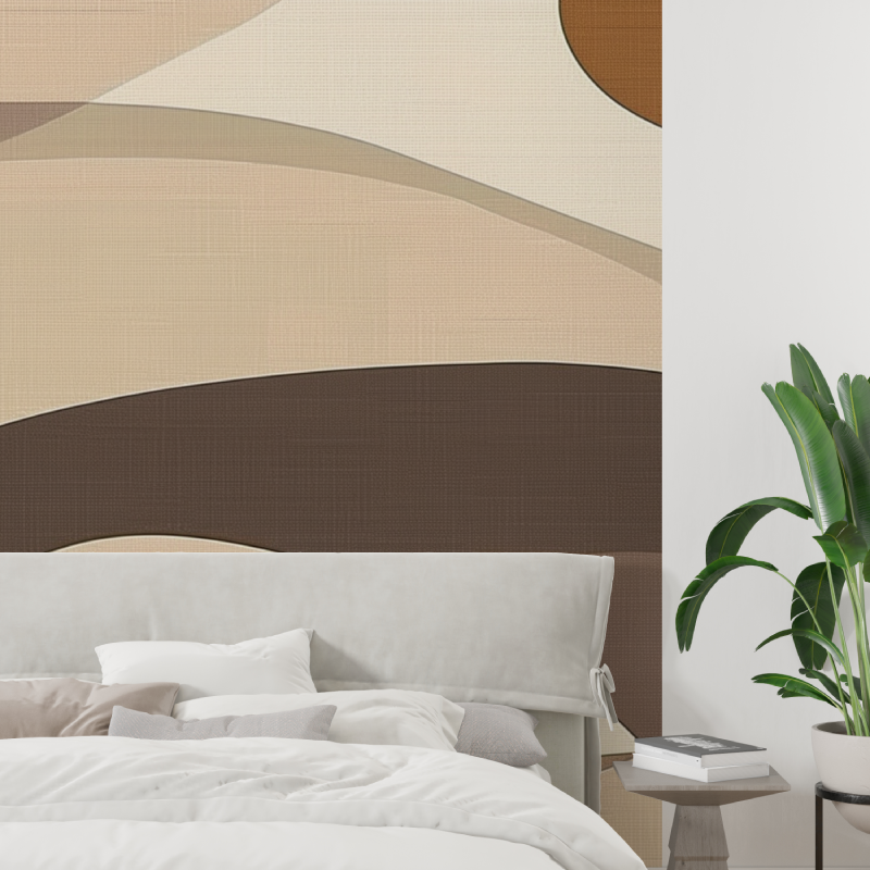 Papier peint panoramique organi...marron tapisserie tendance