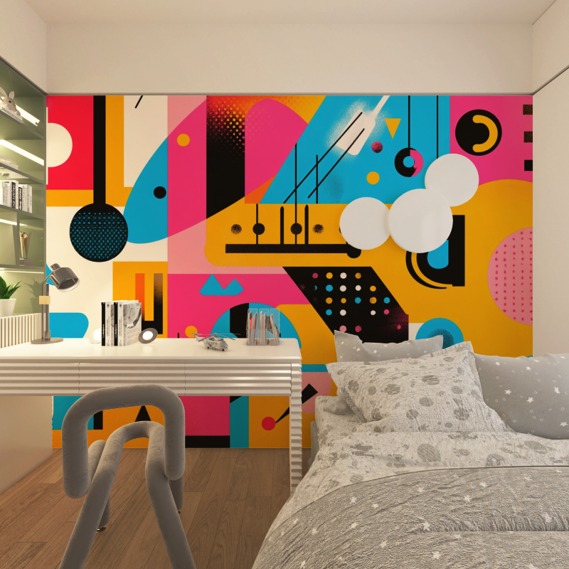 Papier peint deco originale chambre adolescents
