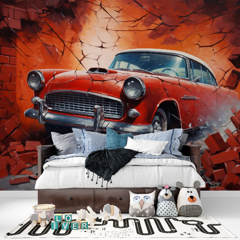 Papier peint xxl voiture ancienne tapisserie pour ado