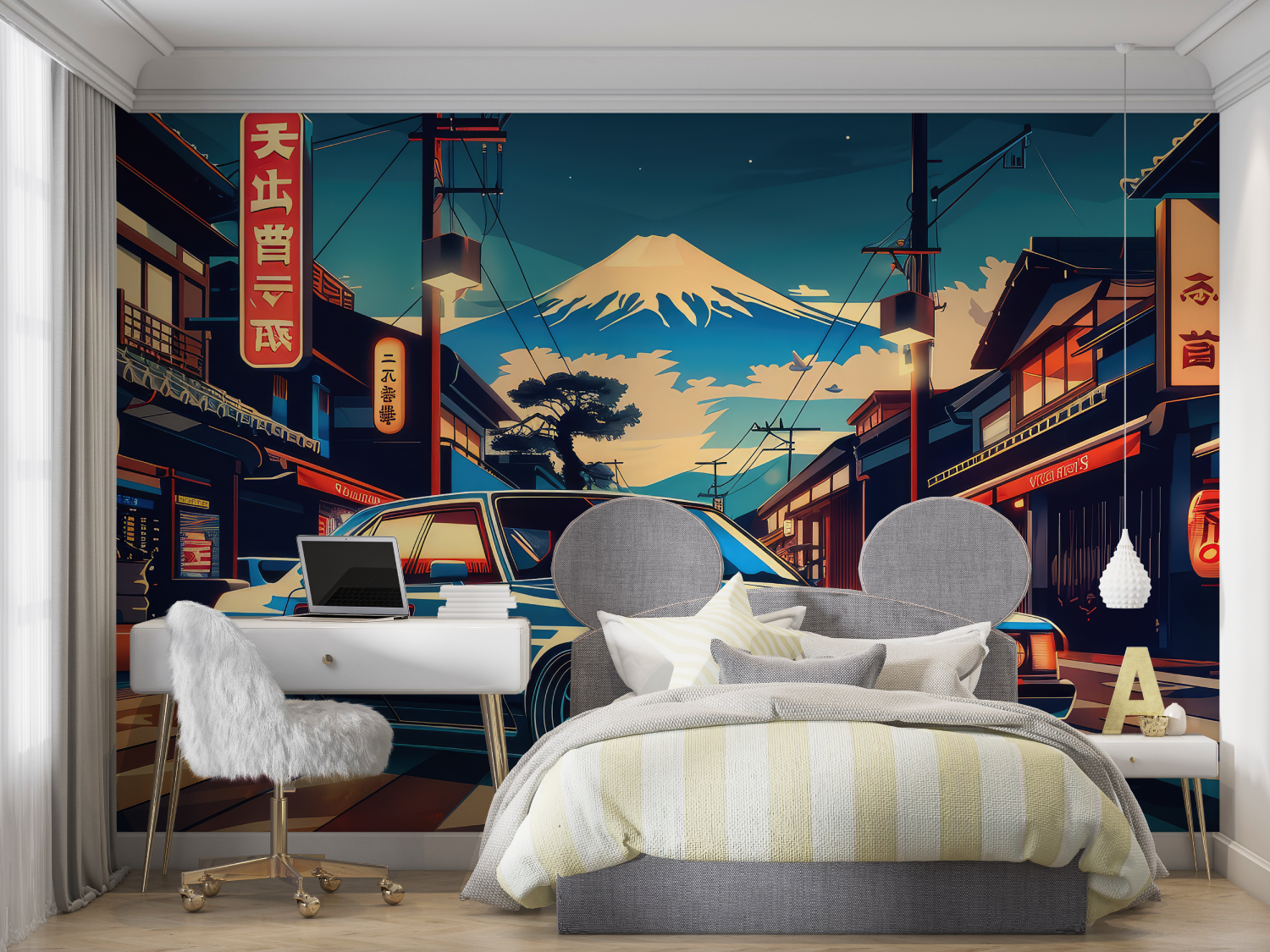 Papier peint fresque mural voiture mur chambre panoramique