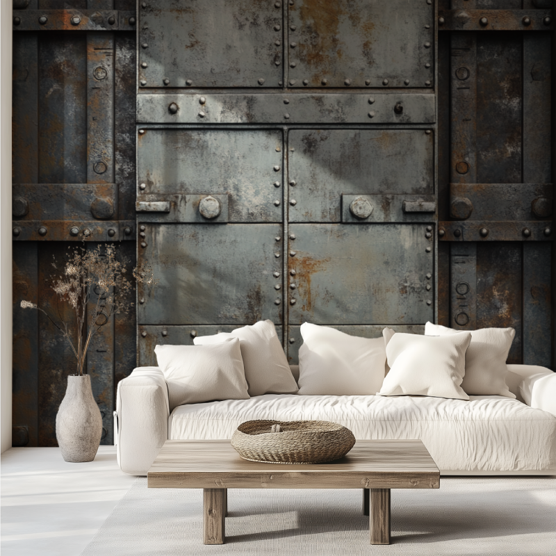 Papier peint trompe loeil usine canape tendance