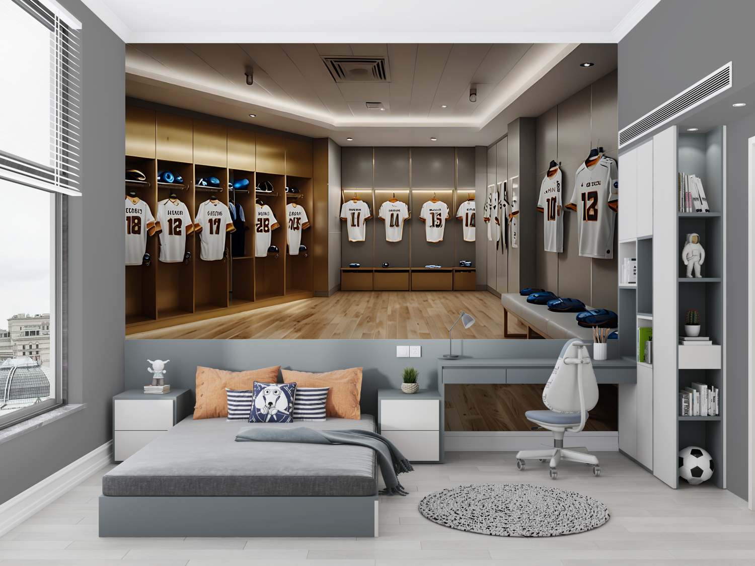 Papier peint vestiaire chambre petit