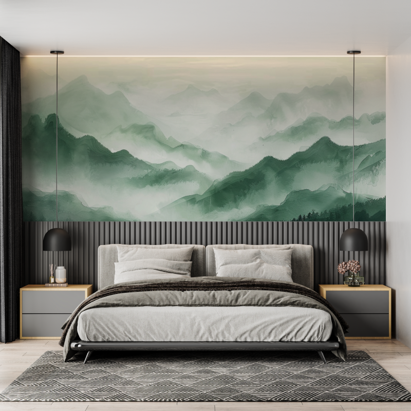 Papier peint foret brumeuse mural adulte