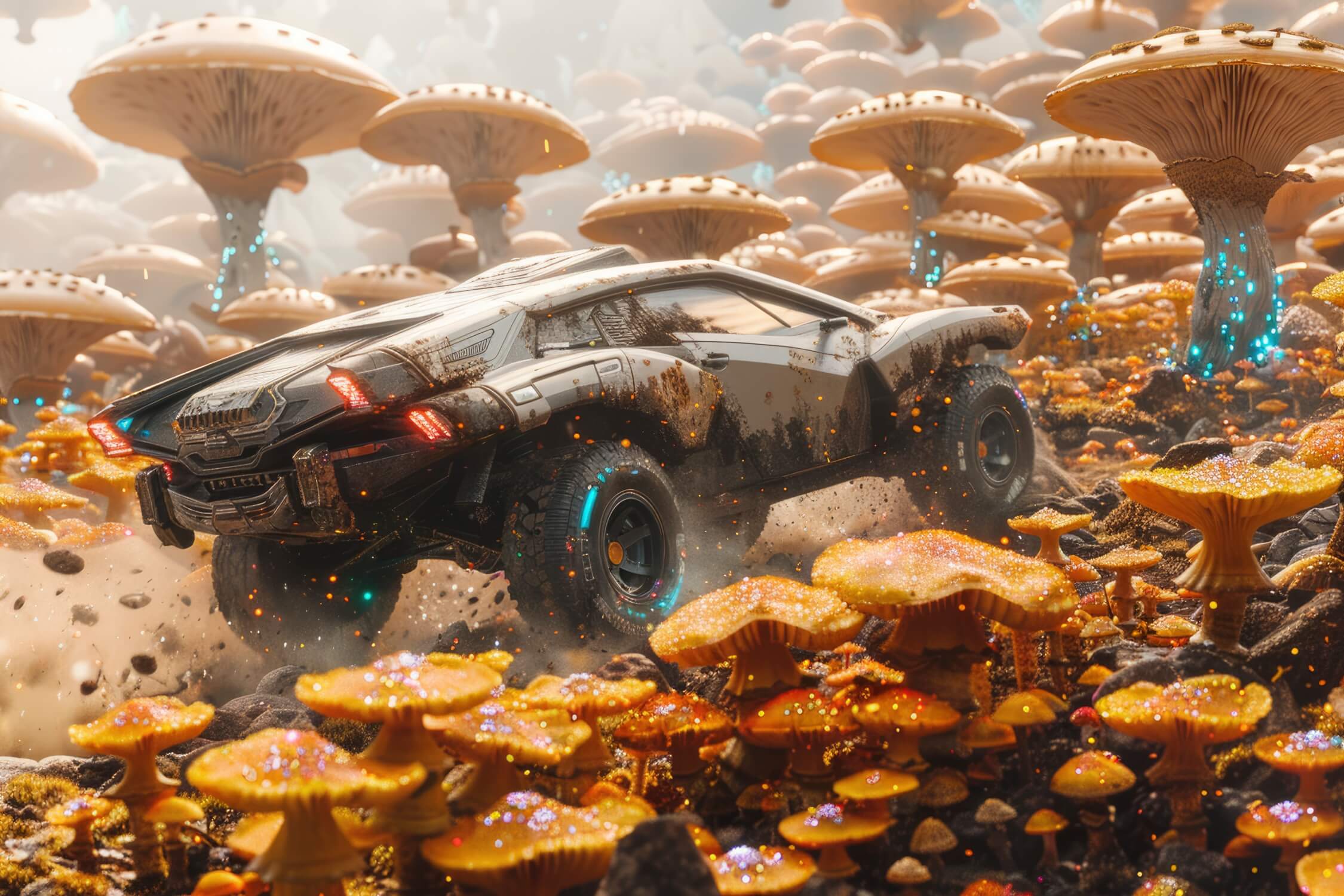 Papier Peint Voiture De Rallye Futuriste