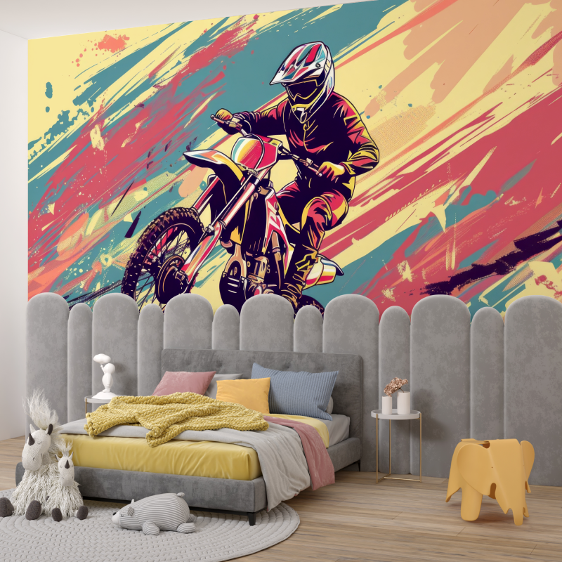 Frise papier peint moto cross garcon345