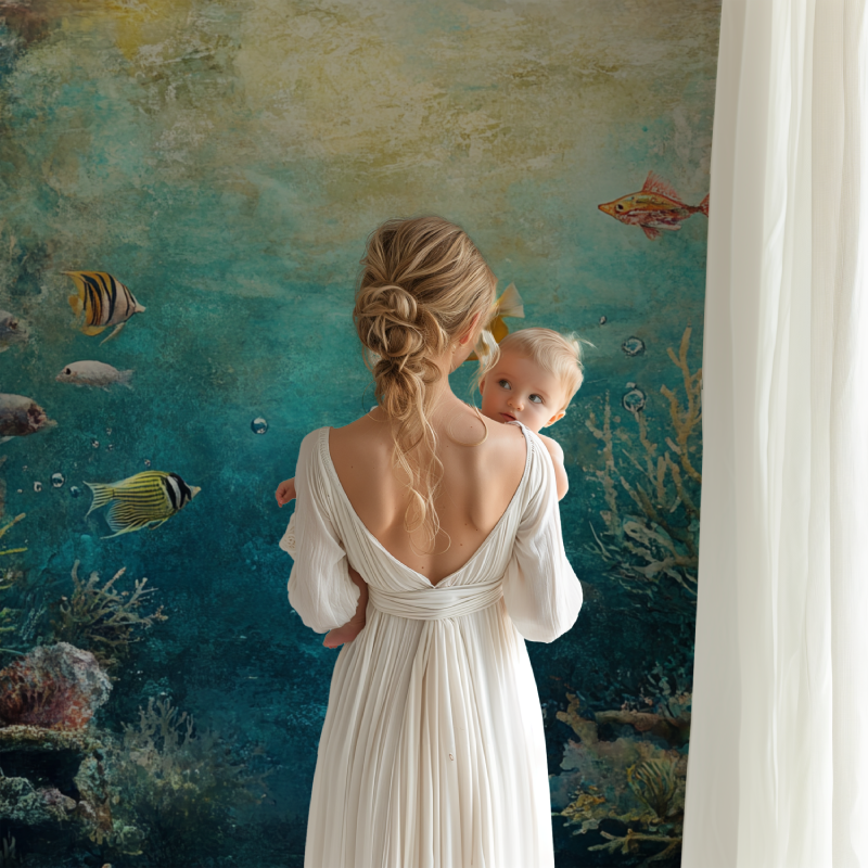 Papier peint marin fonds marins et poissons bb123