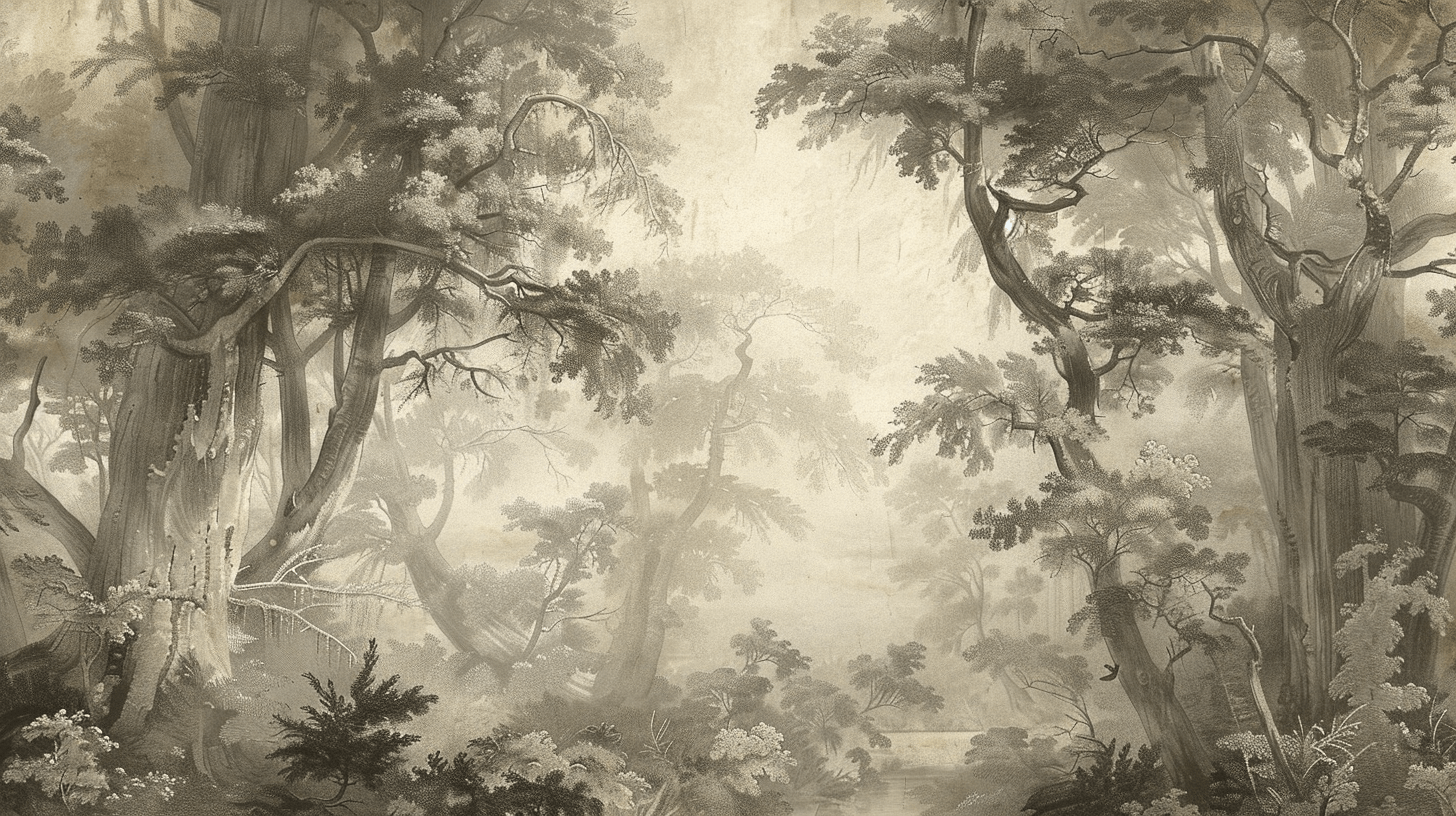 Papier Peint Foret Sépia
