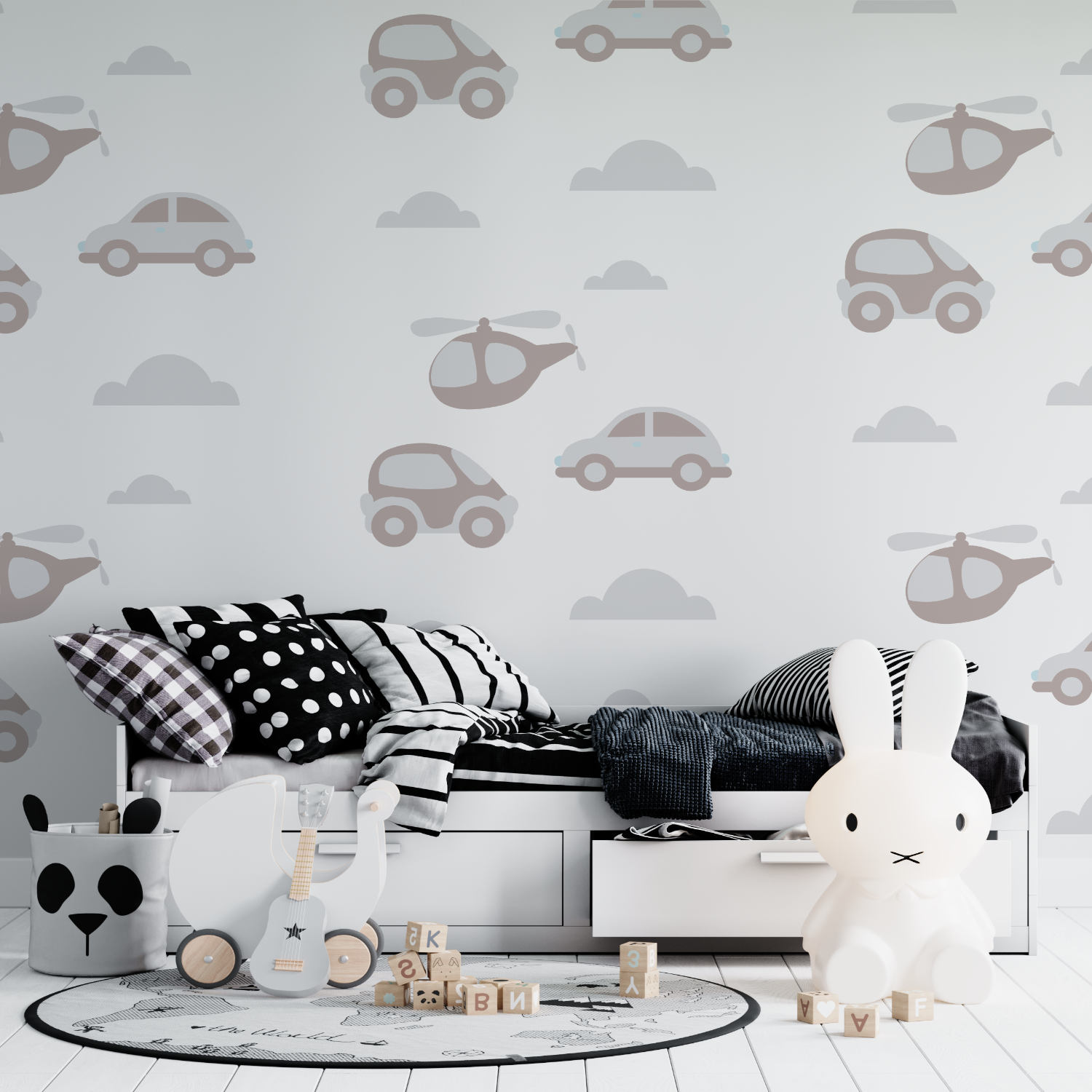 Papier peint petite voiture tapisserie ado