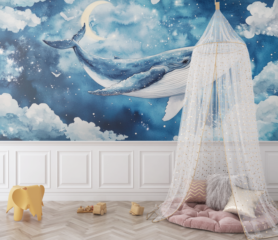 Decoration murale baleine bebe