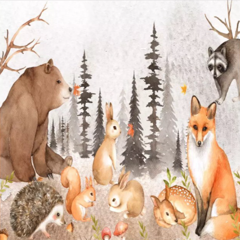 Papier Peint Animaux <br/> Forêt Sauvage