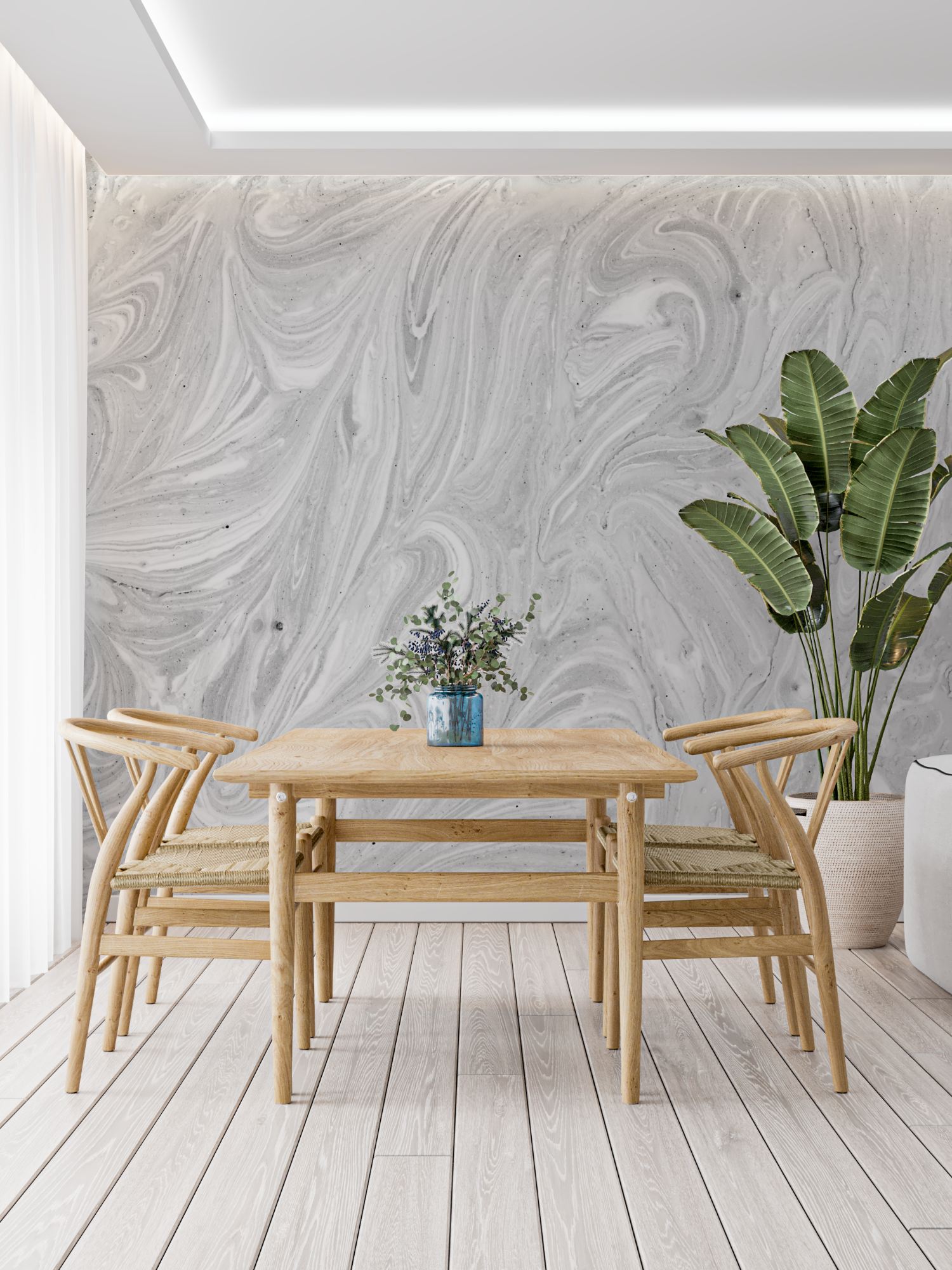 Papier Peint Gris Et Blanc Chambre - tapisserie