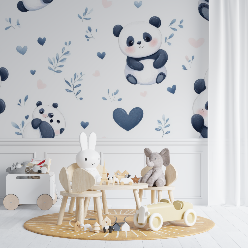 Papier peint panda mignon chambre de bebe